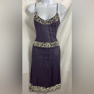 Gorgeous To The Max gunmetal gray sheath dress with sequins, sz 4
